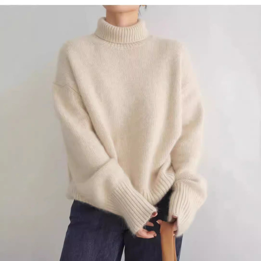 Iliana / Relaxed Knit Turtleneck Sweater High-Neck Pullover
