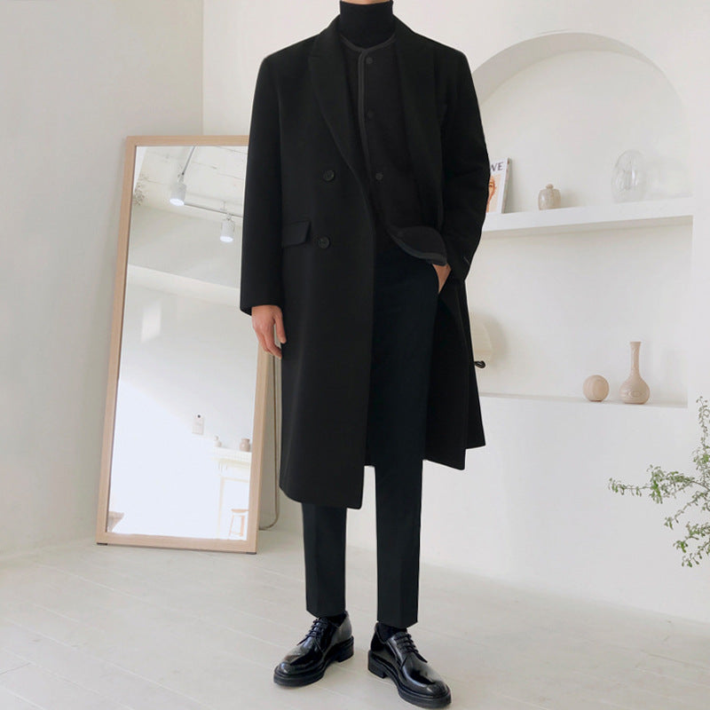 Armand / Men’s Double-Breasted Overcoat with Notched Lapel