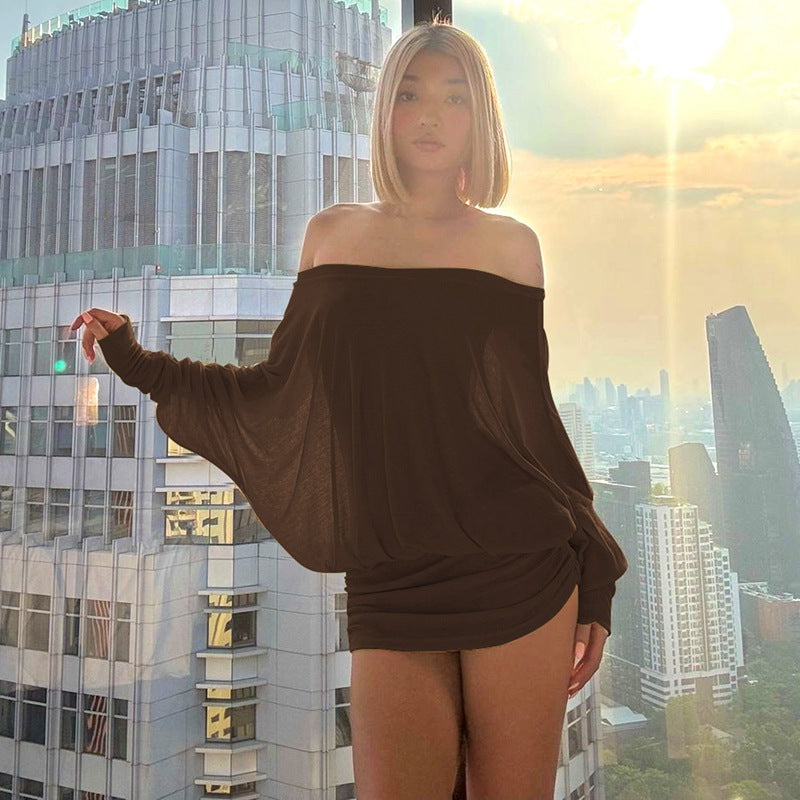 Isaline / Women’s Off-Shoulder Batwing Mini Dress