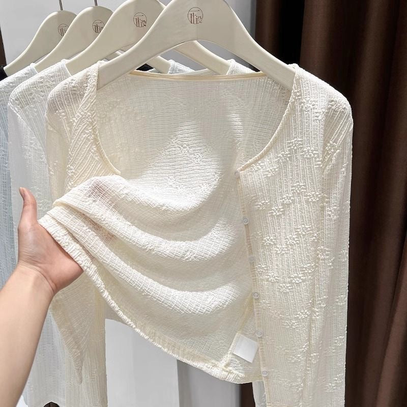 Women's Knitted Bolero Shrug, Cropped Open-Front Cardigan, Long Sleeve Lightweight Cover-Up