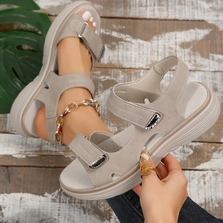 Women's Orthopedic Sandals Open Toe Velcro Strap Cushioned Sole Casual