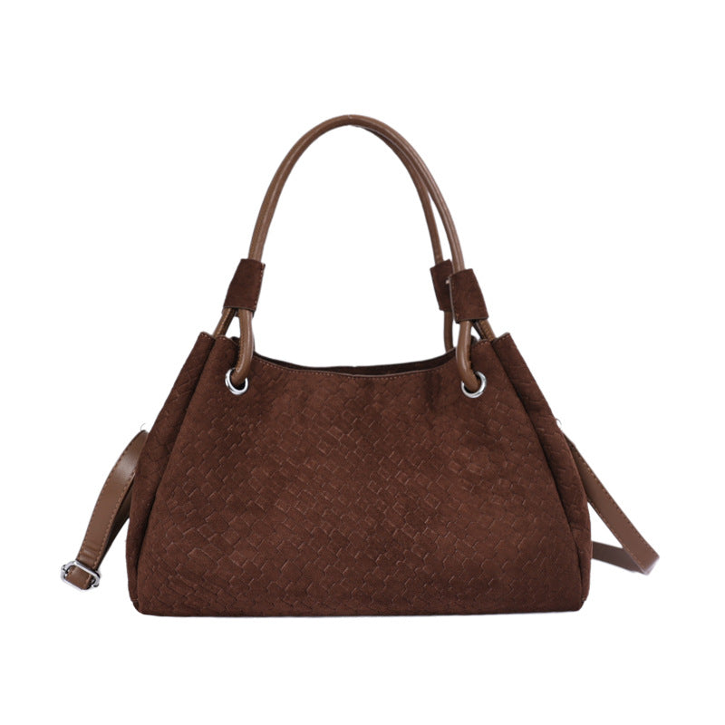 Women's Slouchy Hobo Hand Bag, Woven-Texture Tote, Adjustable Strap