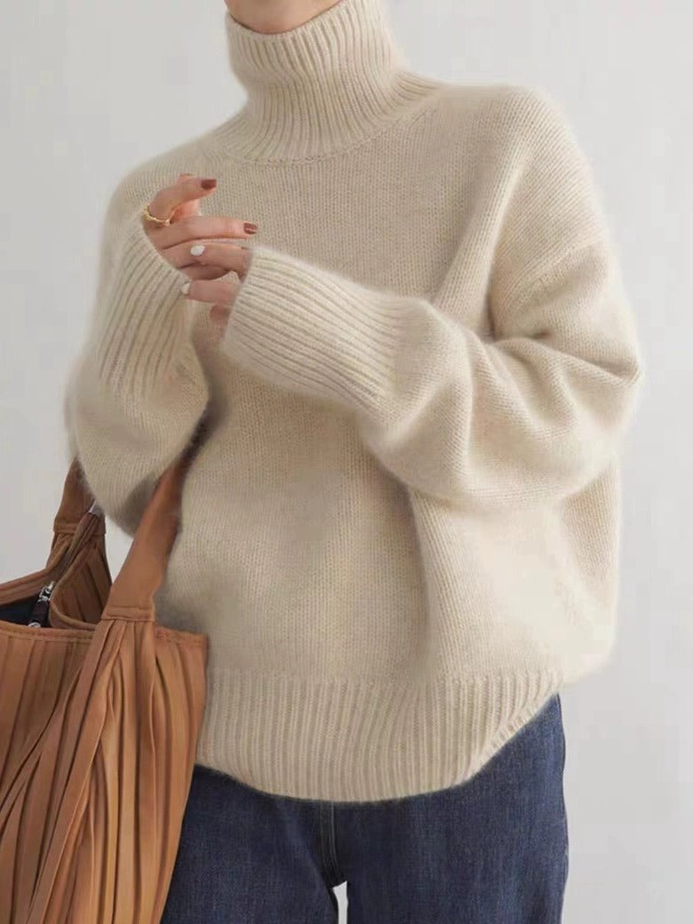 Iliana / Relaxed Knit Turtleneck Sweater High-Neck Pullover