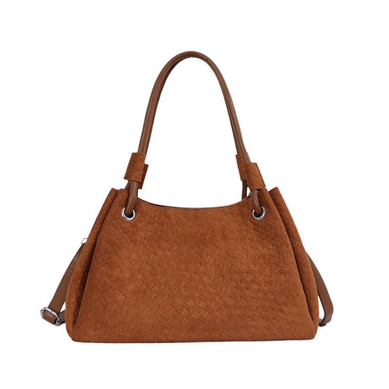 Women's Slouchy Hobo Hand Bag, Woven-Texture Tote, Adjustable Strap