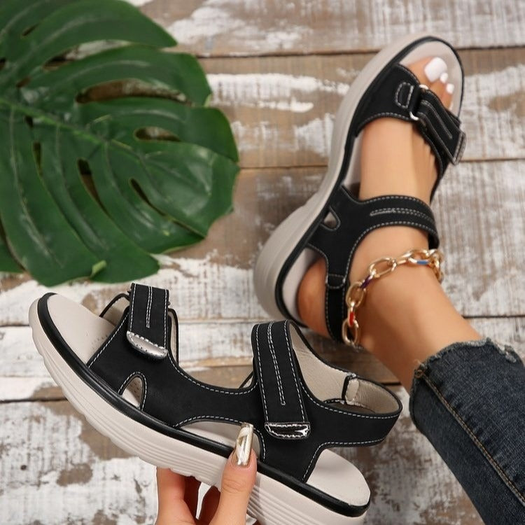 Women's Orthopedic Sandals Open Toe Velcro Strap Cushioned Sole Casual