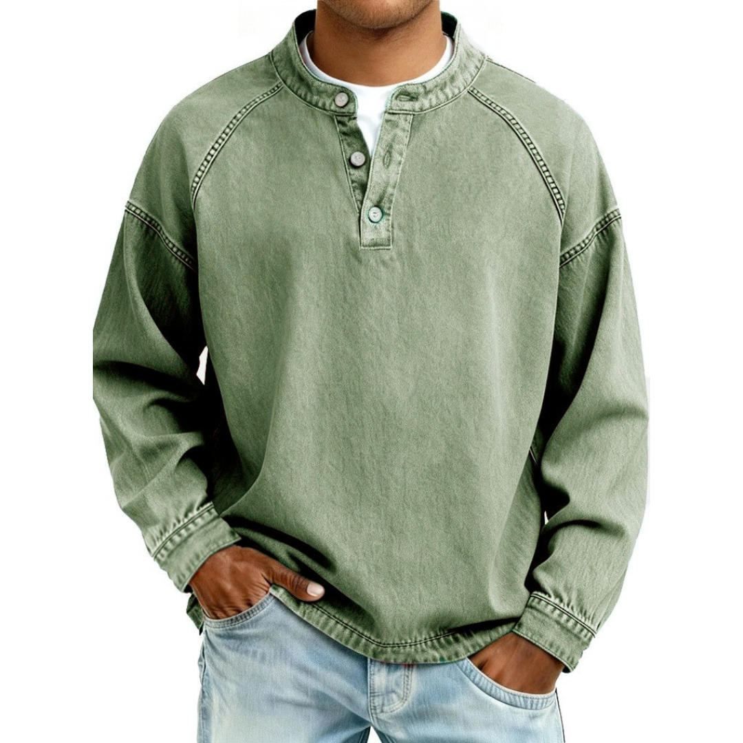 Leander | Men's Vintage Button Long-Sleeve Shirt