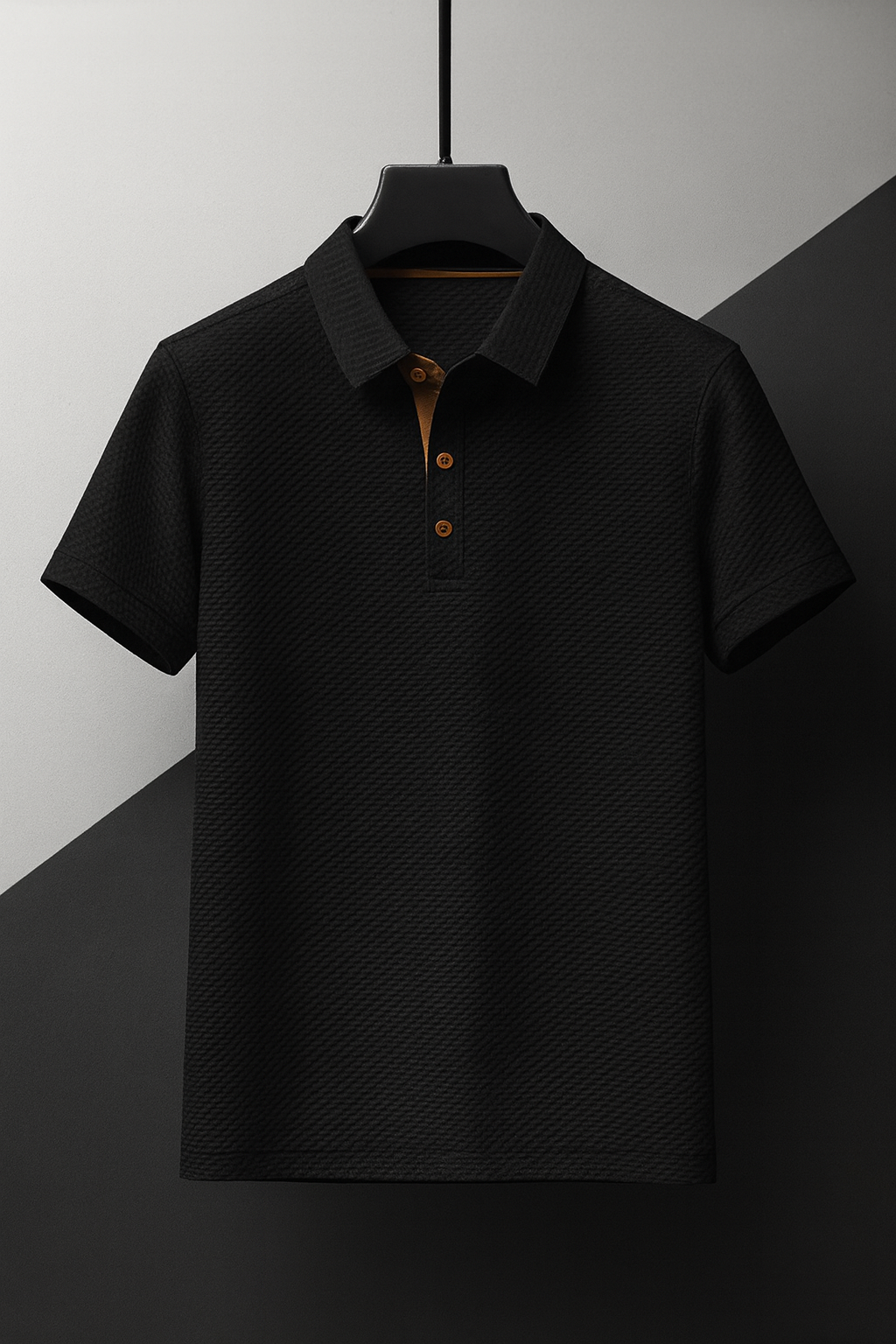 Dumain / Men’s Short Sleeve Polo Shirt with Textured Knit