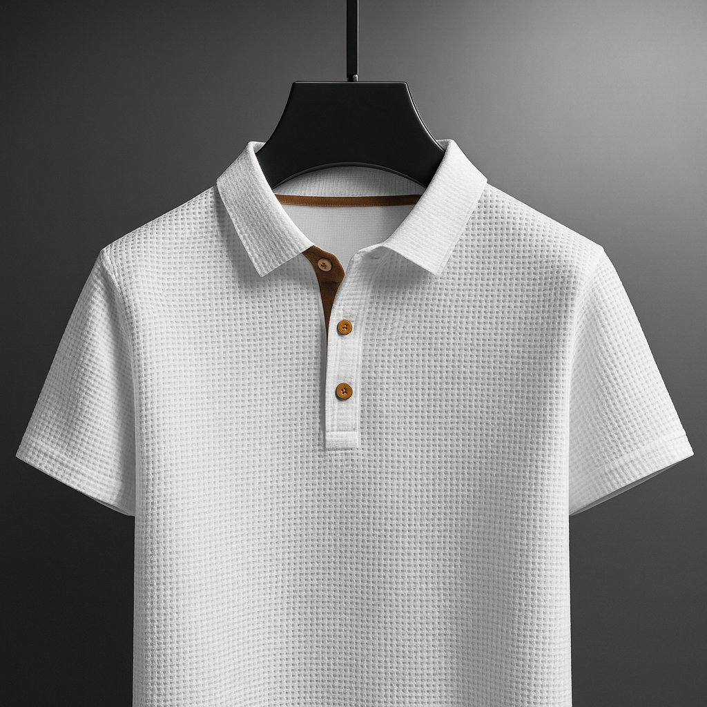 Dumain / Men’s Short Sleeve Polo Shirt with Textured Knit
