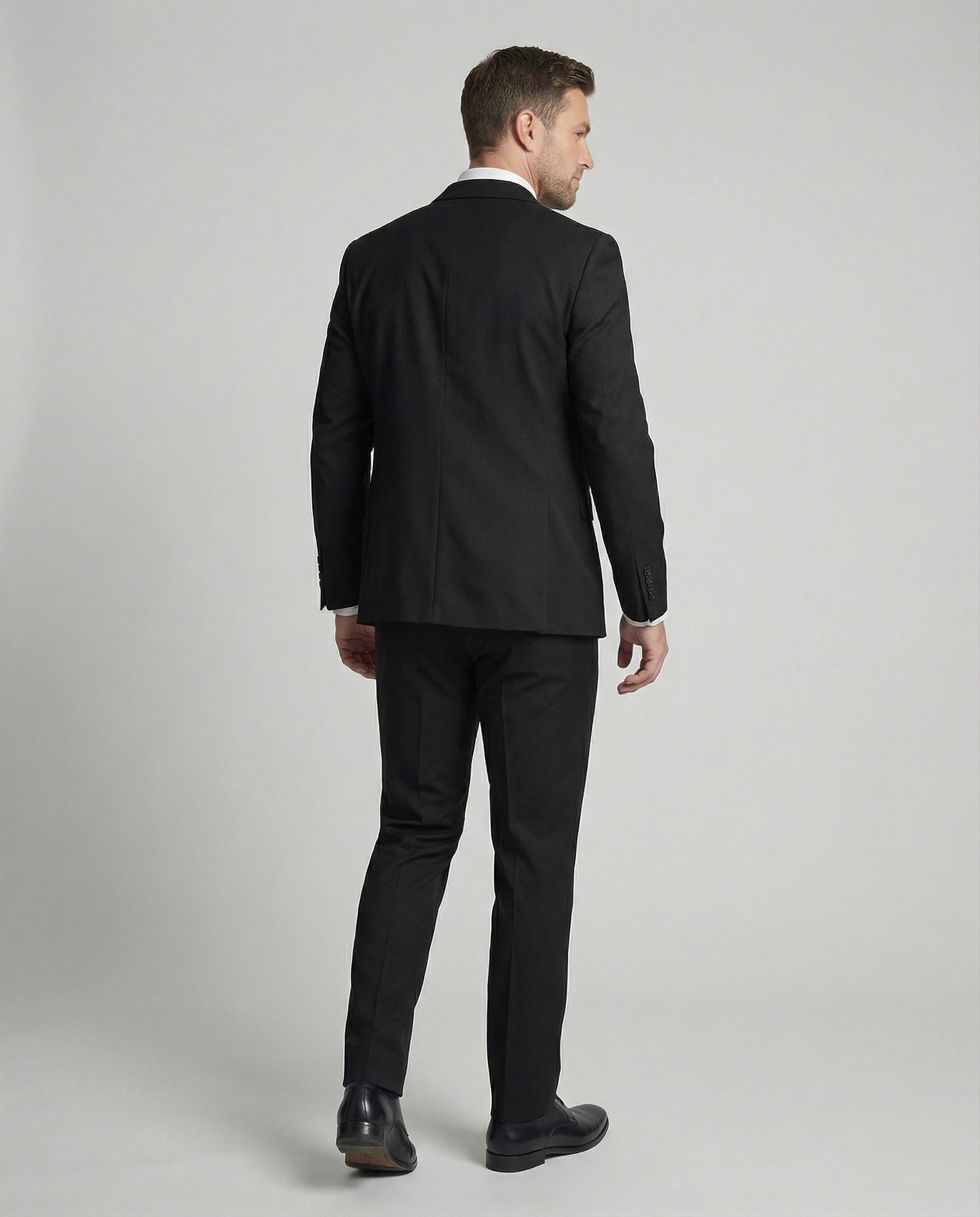 Men's Three Piece Suit Woven Fabric Notch Lapel Slim Fit Business