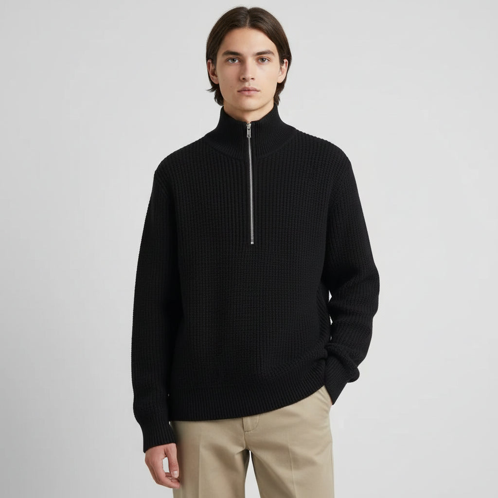Émile / Men’s Half-Zip Ribbed Sweater