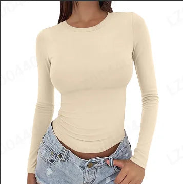 linea/ Women’s Slim Long-Sleeve O-Neck Top