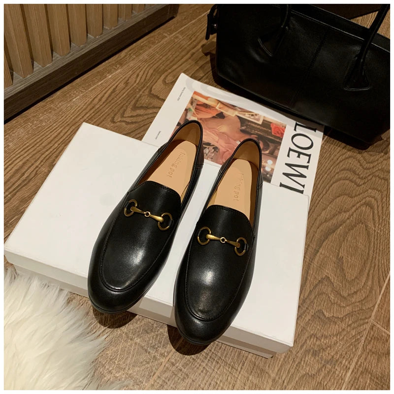 Lucien / Faux Leather Horsebit Loafers