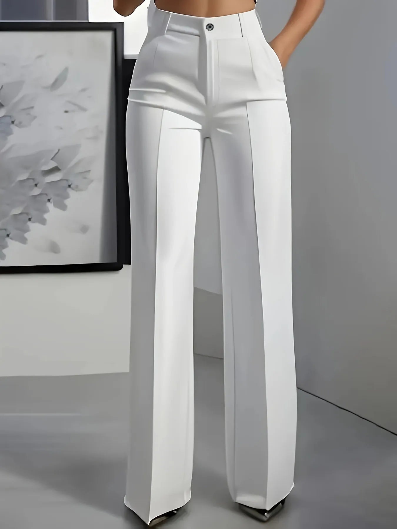 Alina / Women’s High-Waist Draped Straight-Leg Suit Trousers