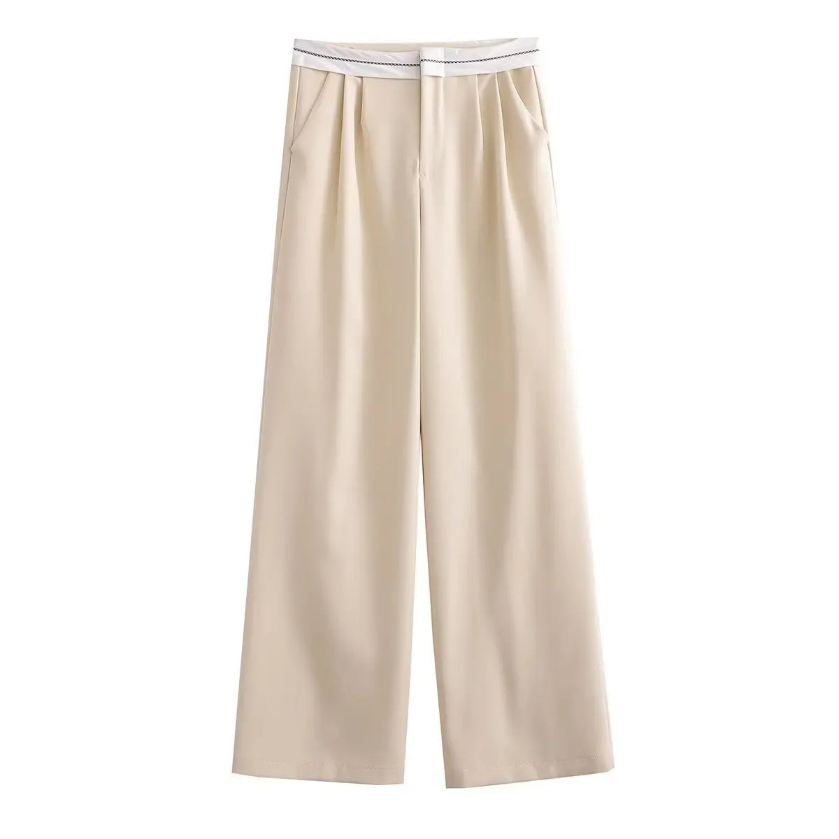 Vera / Women’s High-Waist Straight Trousers with Side Pockets