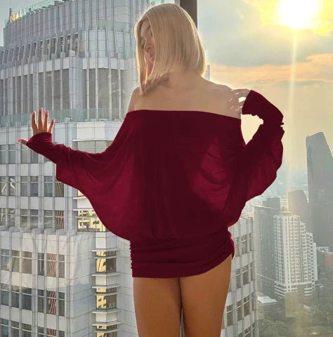 Isaline / Women’s Off-Shoulder Batwing Mini Dress