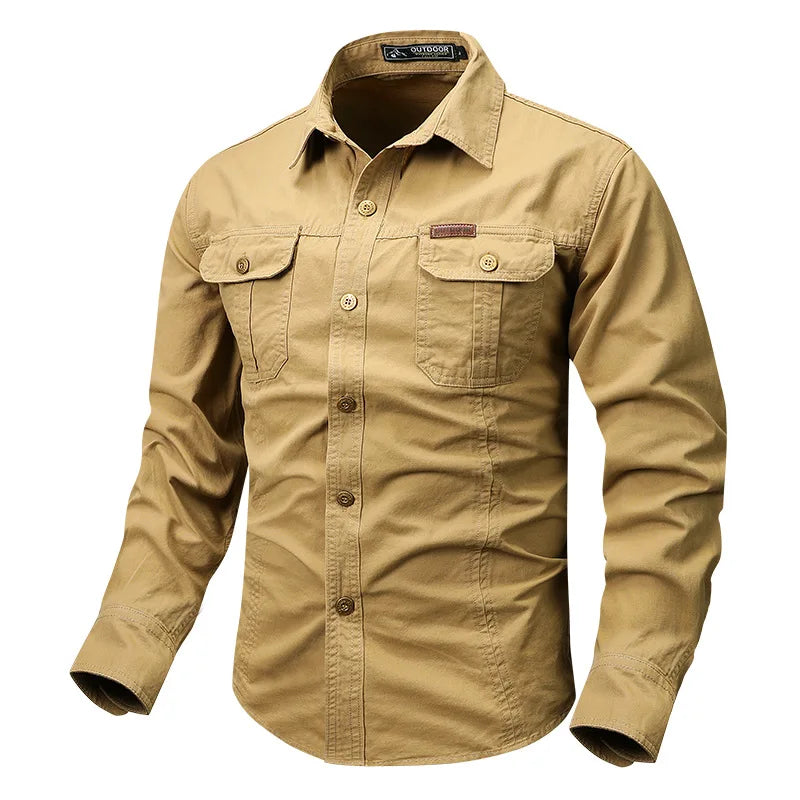 Harlan | Men's Long-Sleeve Button-Front Chest-Pocket Shirt