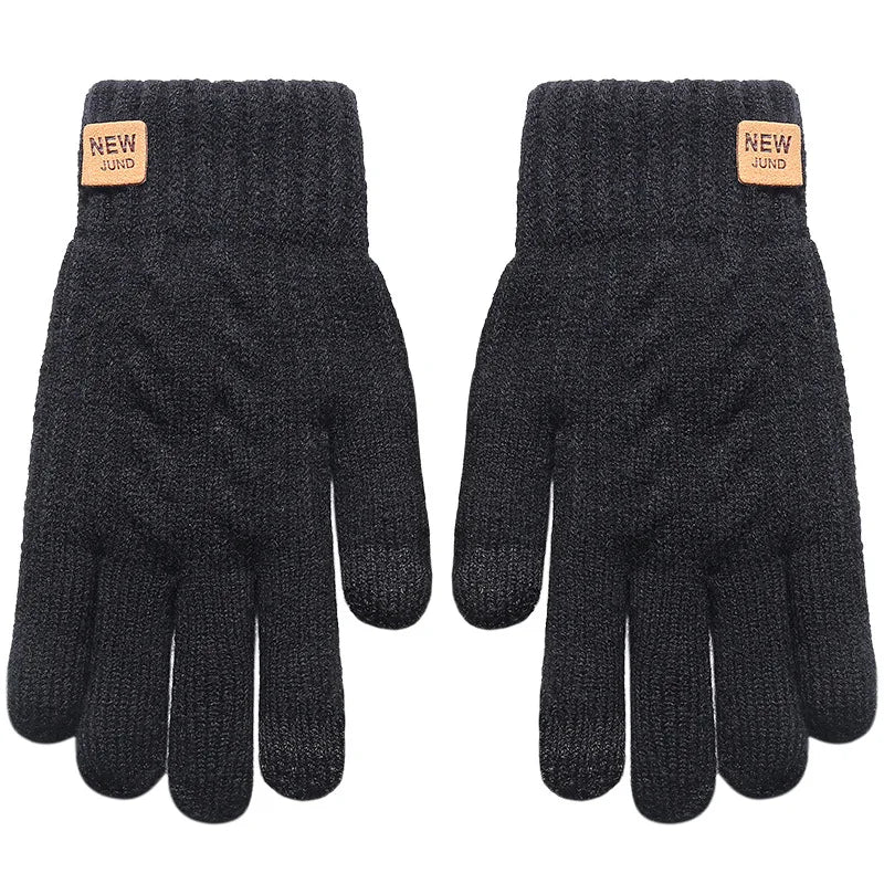 Alba / Women’s Double-Layer Knit Winter Gloves with Fleece Lining