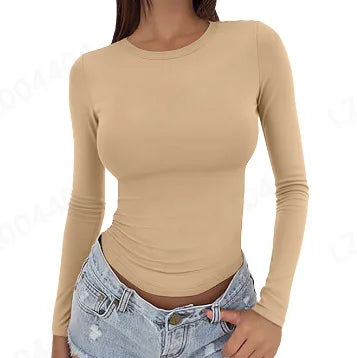 linea/ Women’s Slim Long-Sleeve O-Neck Top