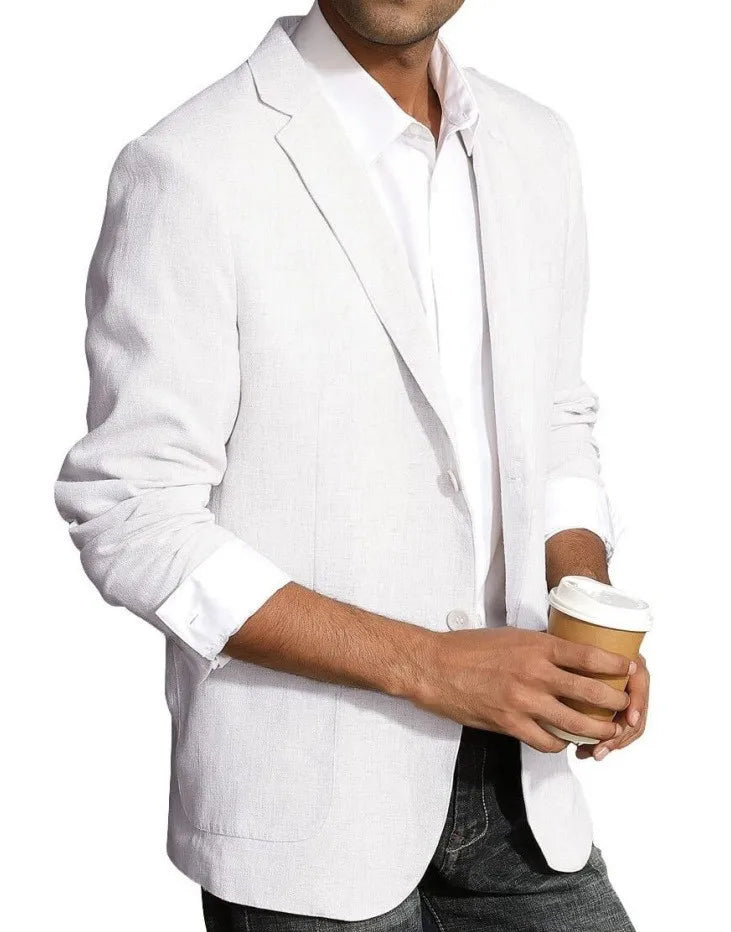 Men's Knitted Blazer Coat, Notch Lapel Single-Breasted Outerwear with Patch Pocket