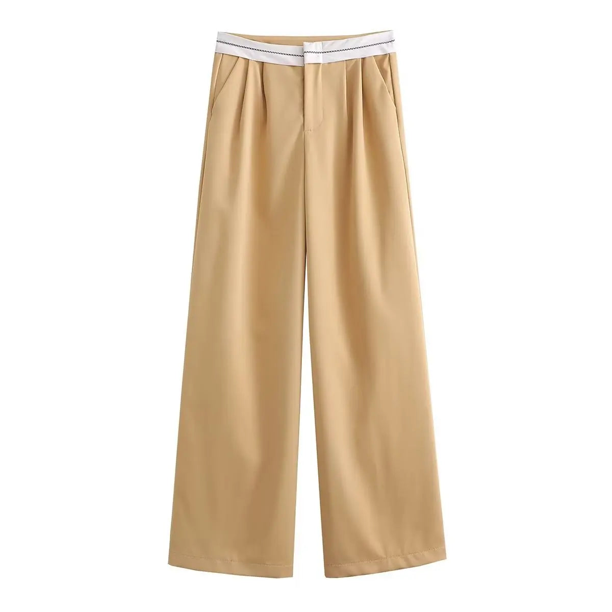 Vera / Women’s High-Waist Straight Trousers with Side Pockets