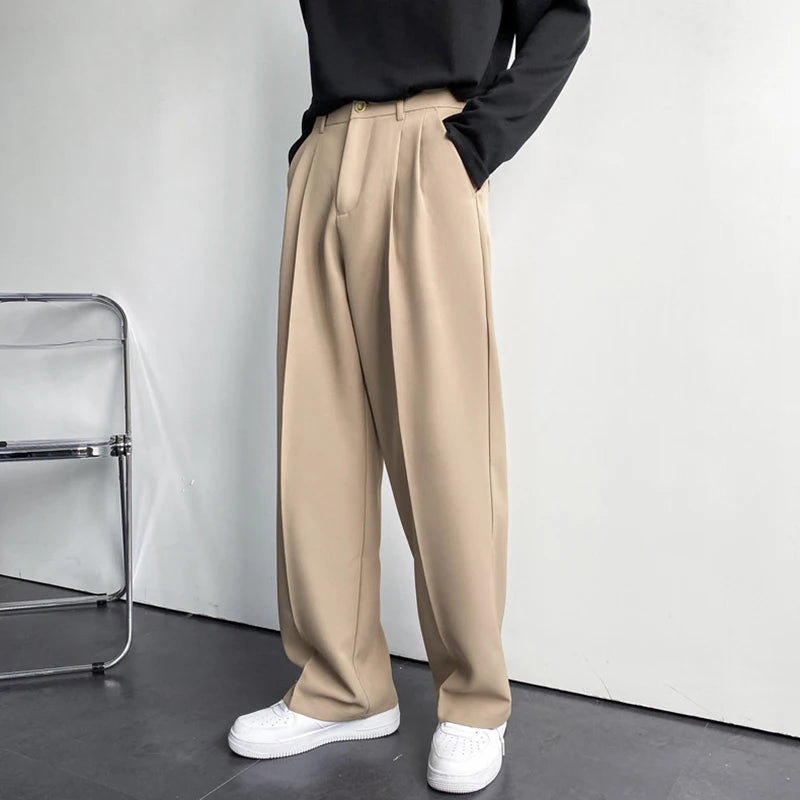 Noir / Men’s Slim Straight-Leg Suit Trousers