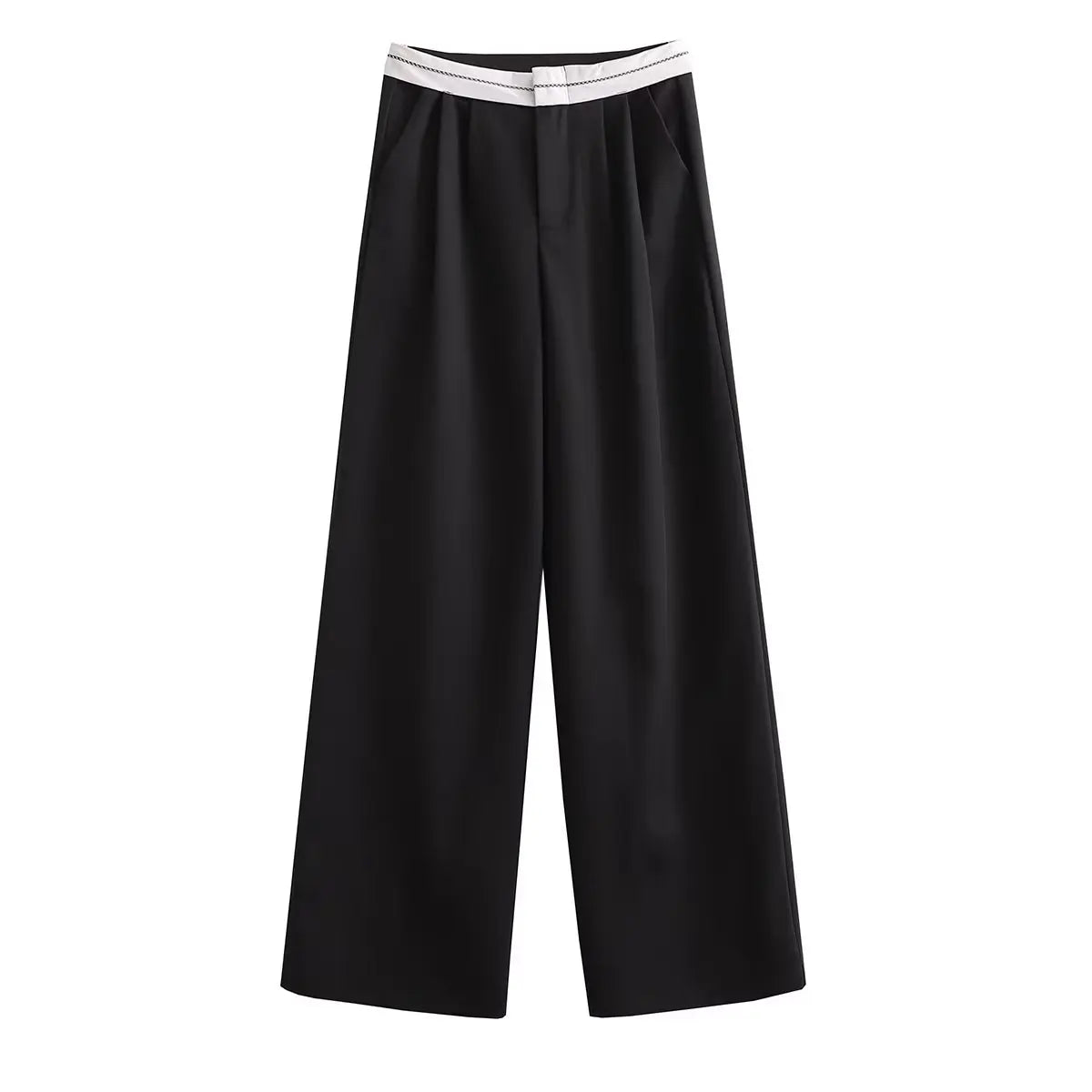Vera / Women’s High-Waist Straight Trousers with Side Pockets