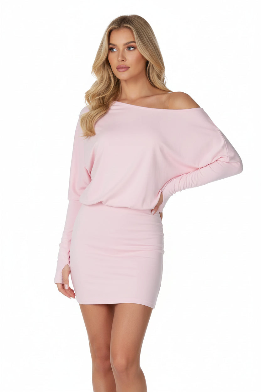 Isaline / Women’s Off-Shoulder Batwing Mini Dress