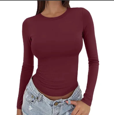linea/ Women’s Slim Long-Sleeve O-Neck Top