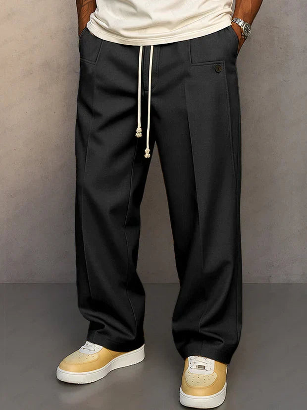 Wallace | Men's Adjustable Drawstring Trousers with Front Crease – product image 1