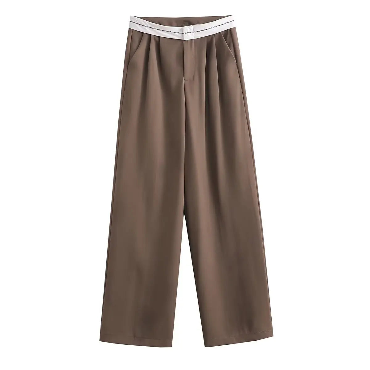 Vera / Women’s High-Waist Straight Trousers with Side Pockets