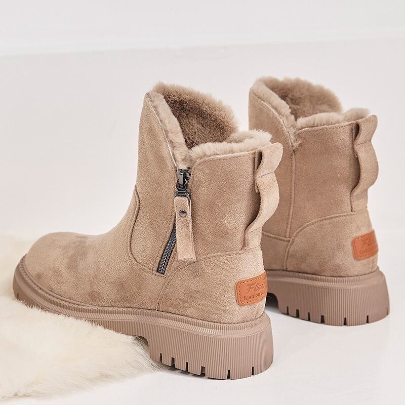Women's Ankle Boots Faux Fur Lined Chunky Sole