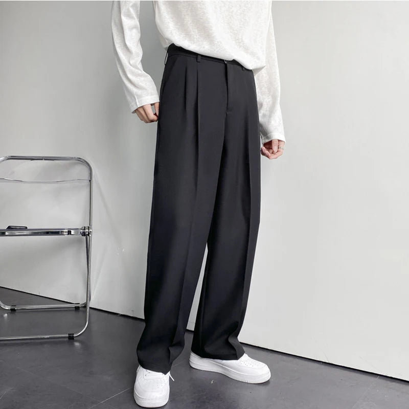 Noir / Men’s Slim Straight-Leg Suit Trousers