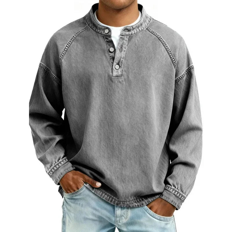 Leander | Men's Vintage Button Long-Sleeve Shirt
