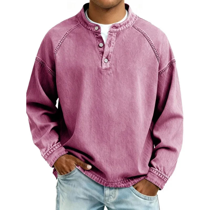 Leander | Men's Vintage Button Long-Sleeve Shirt