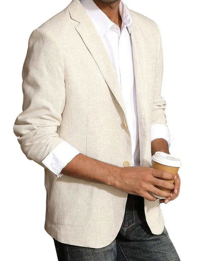 Men's Knitted Blazer Coat, Notch Lapel Single-Breasted Outerwear with Patch Pocket