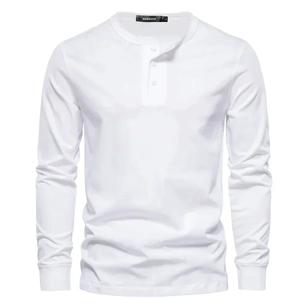 Lachlan | Men's Long-Sleeve Henley Shirt with Button Placket – original product photograph 5