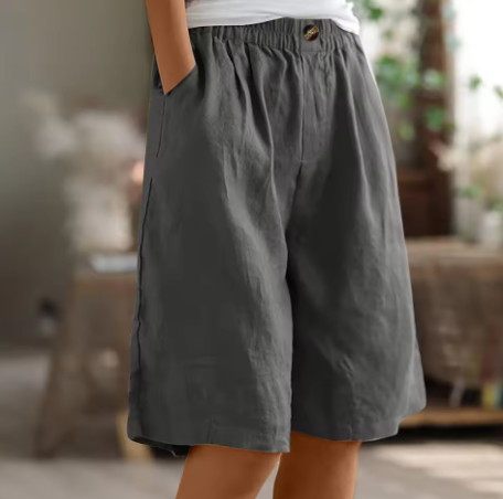 Women's Shorts Elasticated Waist Side Pockets Relaxed Fit Casual