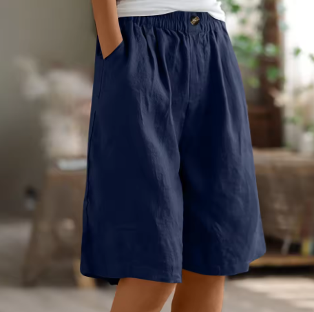 Women's Shorts Elasticated Waist Side Pockets Relaxed Fit Casual