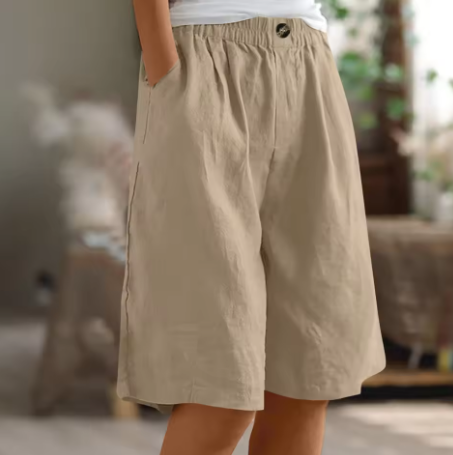 Women's Shorts Elasticated Waist Side Pockets Relaxed Fit Casual