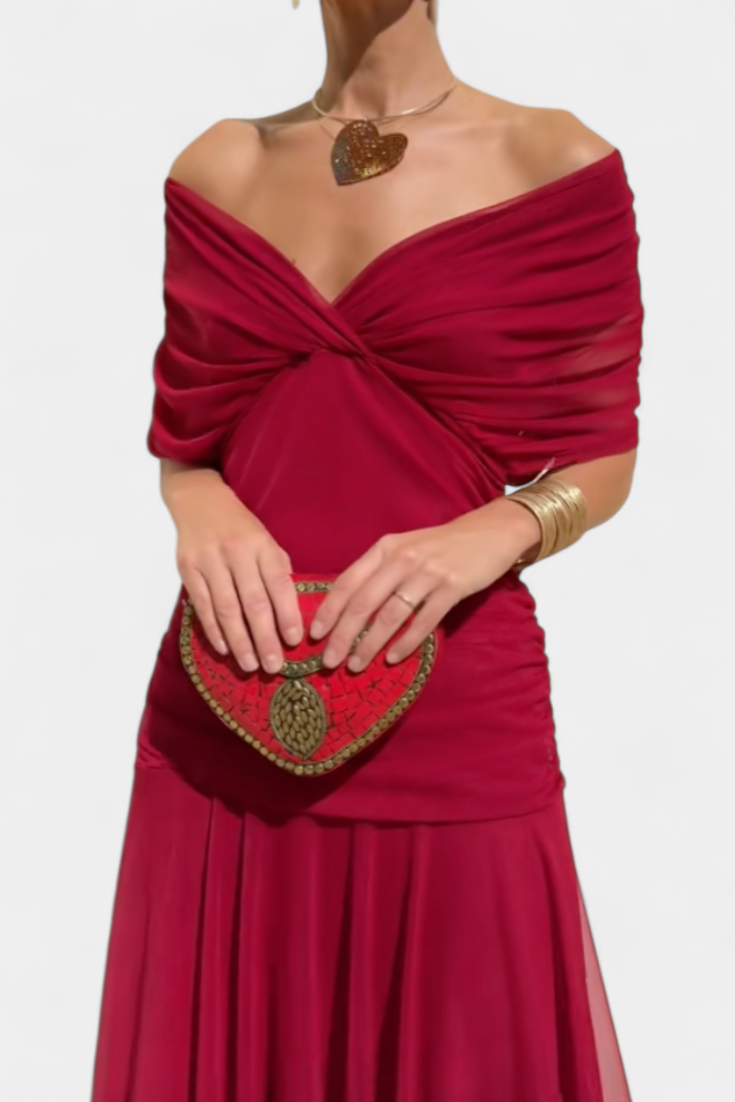 Floral Maxi Dress Women Soft Breathable Blend V Neck Flowing Fit