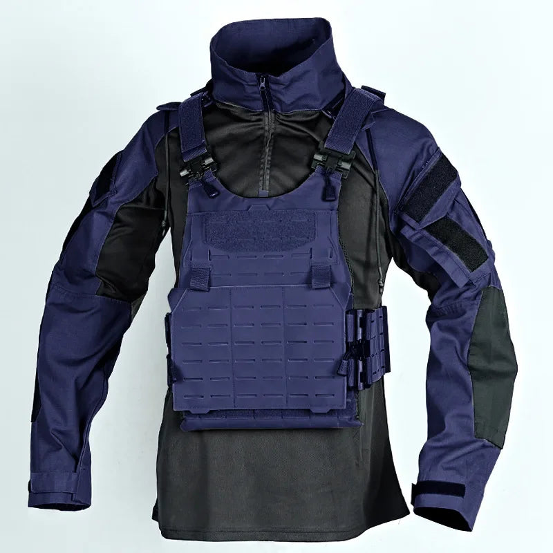 Men's Tactical Combat Jacket, Camo Hooded Pullover with Elbow Pad Detailing