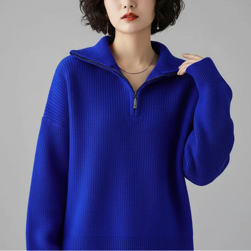 Théa / Women’s Ribbed Half-Zip Sweater