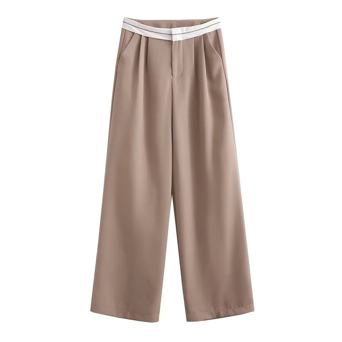 Vera / Women’s High-Waist Straight Trousers with Side Pockets
