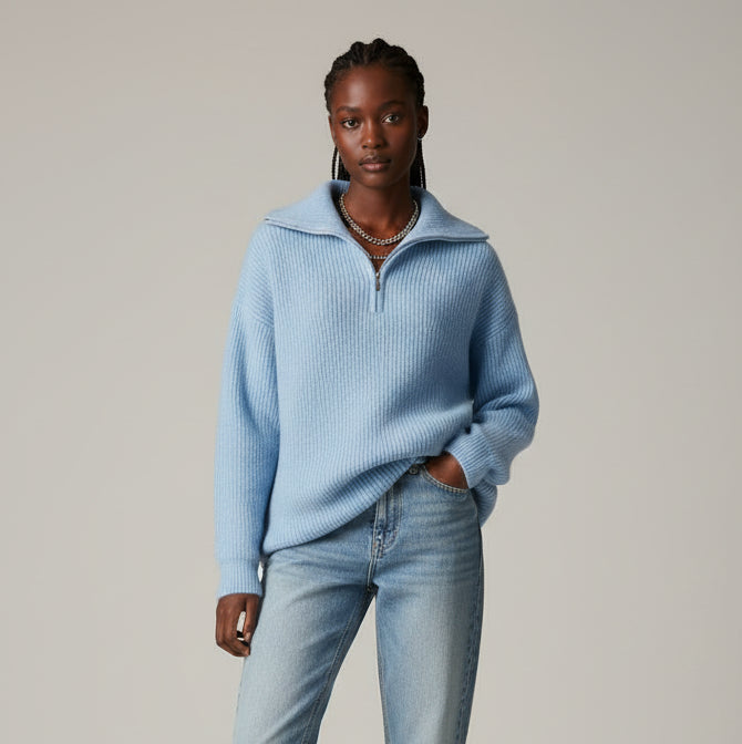 Théa / Women’s Ribbed Half-Zip Sweater