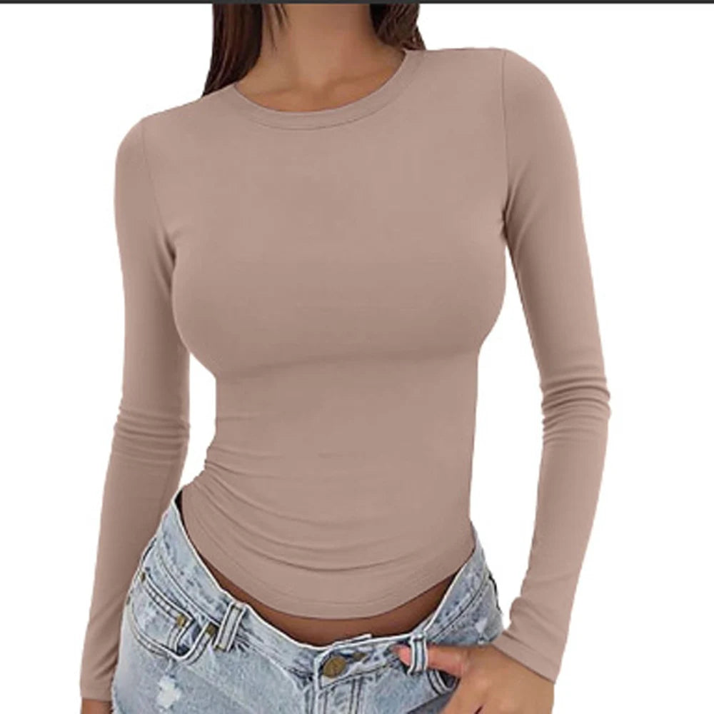 linea/ Women’s Slim Long-Sleeve O-Neck Top