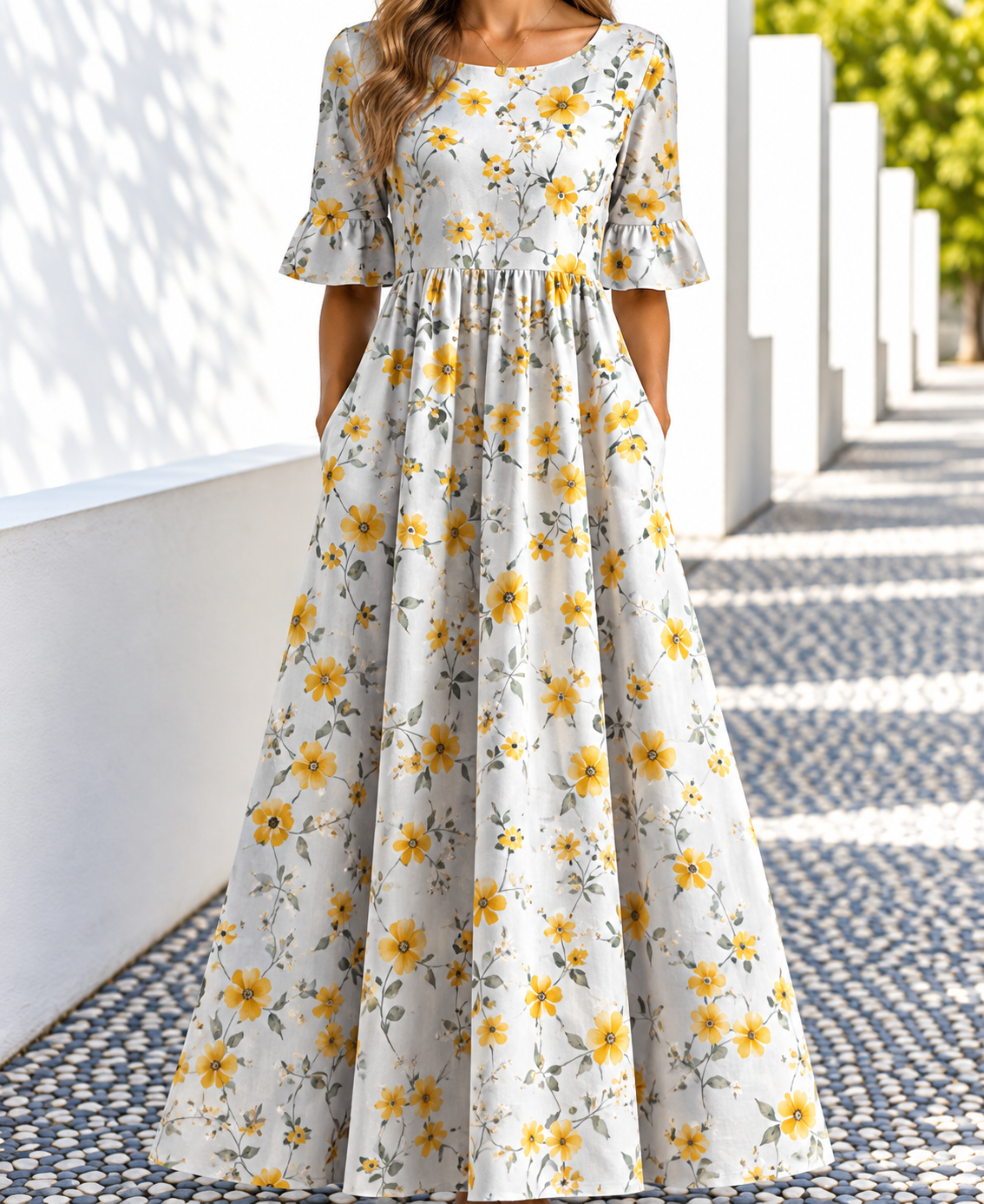 Ophelia | Women's Printed Floral Midi Dress