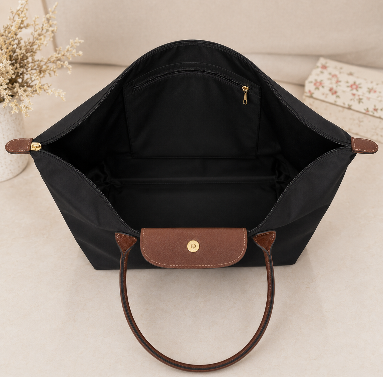 Women's Shoulder Bag Nylon Structured Tote Handles
