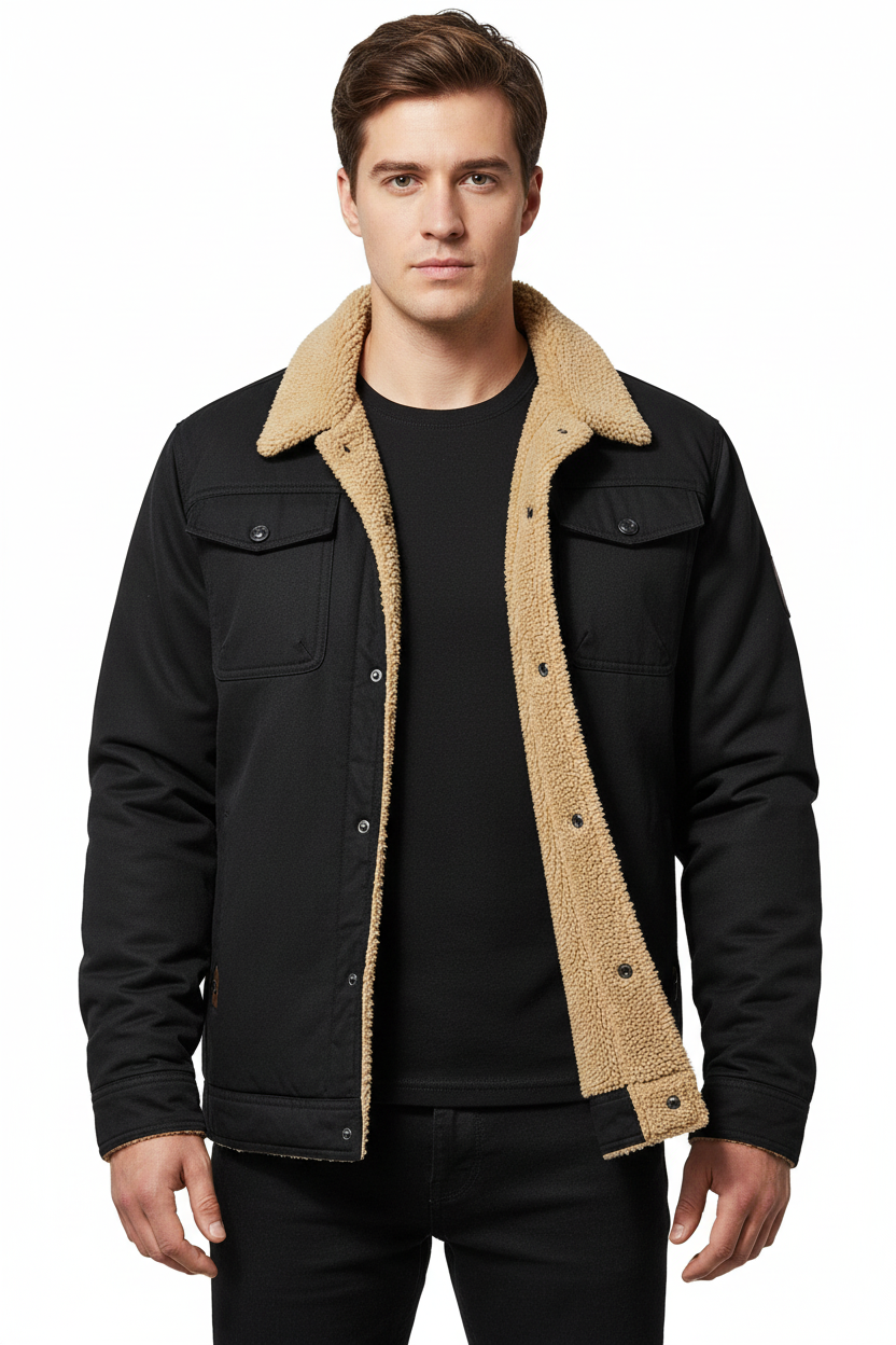 Armand / Men’s Sherpa-Lined Cotton-Blend Winter Jacket