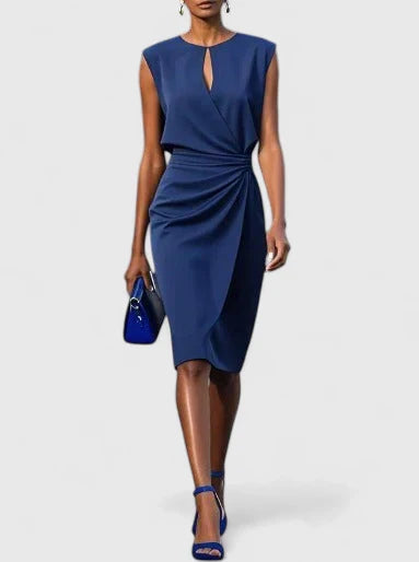 Women's Dress Crepe Sleeveless Fitted Knee Length