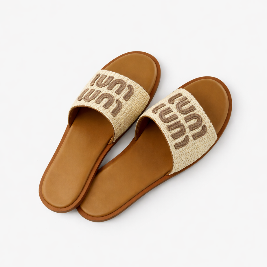 Beach Slippers Woven Slip-On